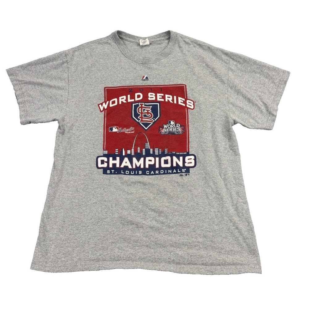 Delta Magnum Weight Men XL St Louis Cardinals T-Shirt 2011 World Series Majestic